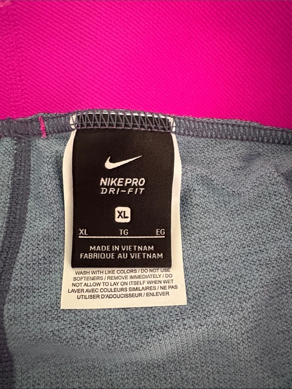 Nike Pro Heather Gray Athletic Shorts with Pink Waistband
